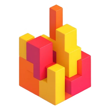 Minecraft logo inspired icon, 3D blocky look, vibrant colors sticker