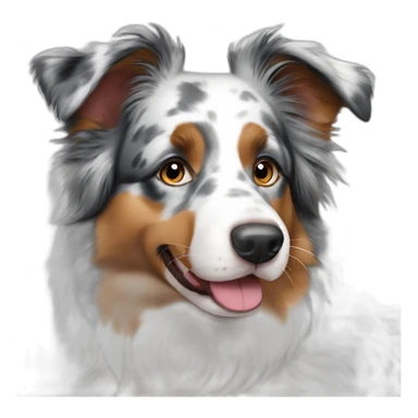 australian Shepherd Blue Merle Full Profile sticker