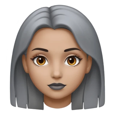 gray metal painted girl sticker