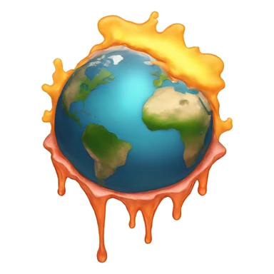 melting planet earth sticker