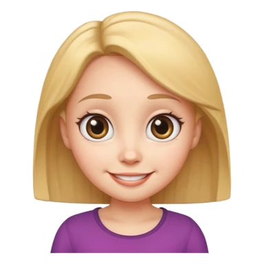 very big head and small body female cartoon sticker