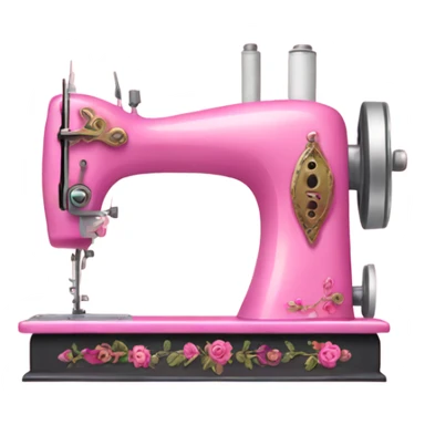 pink traditional sewing machine with sharp needles sticker