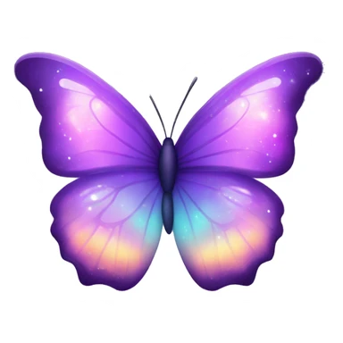 Glowing starry Pastel purple-gradient nebula galaxy butterfly sticker