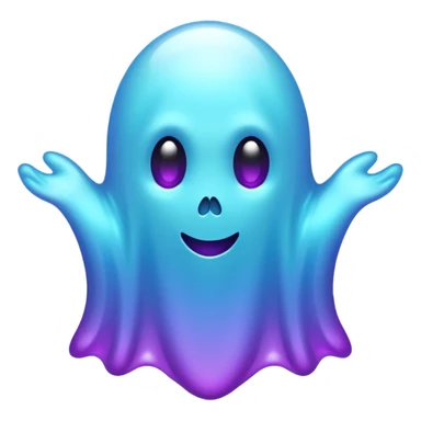 glitter cian and purple ghost no face sticker