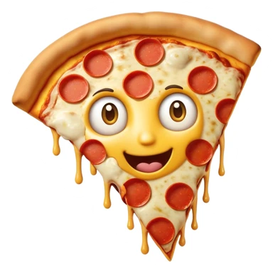 Emoji qui pleur tout en mangeant une pizza  sticker