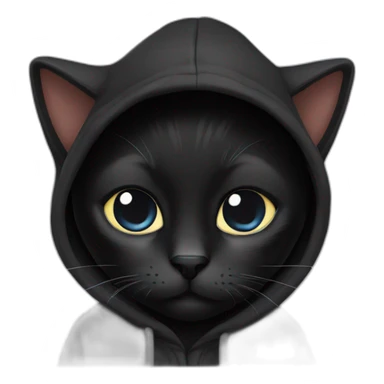 Black Cat with hoodie  sticker