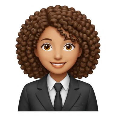 curly-haired woman in a suit sticker