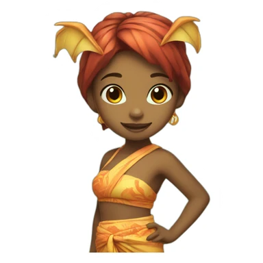 dragon girl in sarong sticker