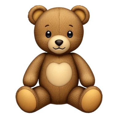 Patterned Corduroy texture ridges teddy bear sticker