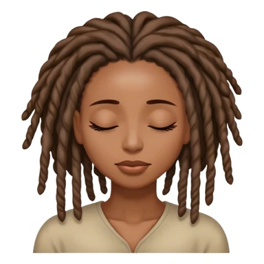 Black woman with locs closing eyes sticker