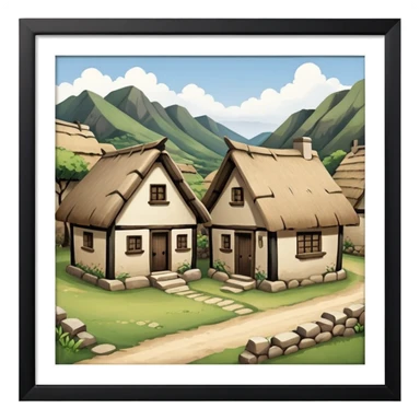 old times primitive houses sticker