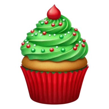 glitter red and green cupcake sticker