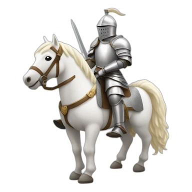 Knight on a white horse sticker