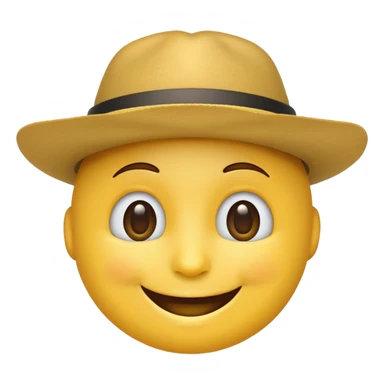 Şapkalı gülen yüzlü emoji sticker
