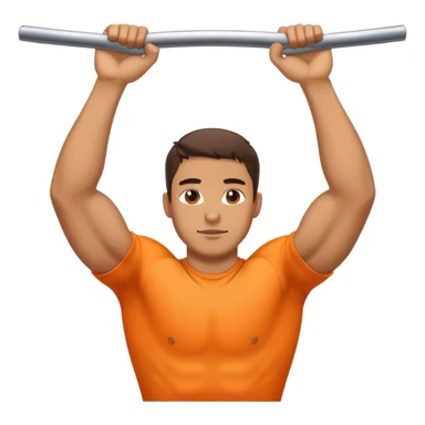 guy with orange shirt doing pull ups sticker