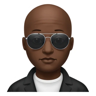 morpheus, bald, sunglasses, black skin sticker