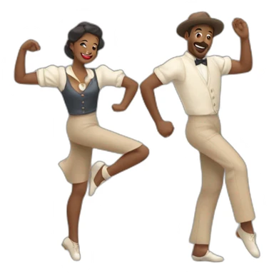 une bretonne en tenue qui danse le lindy hop sticker
