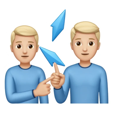 referal system (two guys with arrows around them) sticker