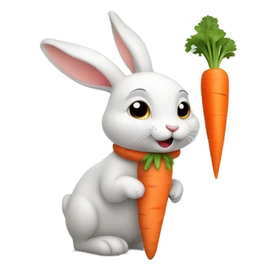 Little rabbit with big carrot sticker