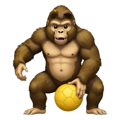 Gorilla with yellow kickball sticker