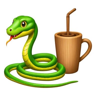 Buatkan saya emoji tema ular dan cawan sticker