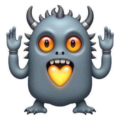 A compact monster that produces sound by tapping its own core in steady, heartbeat-like rhythms. Its body glows faintly with each beat it makes. sticker