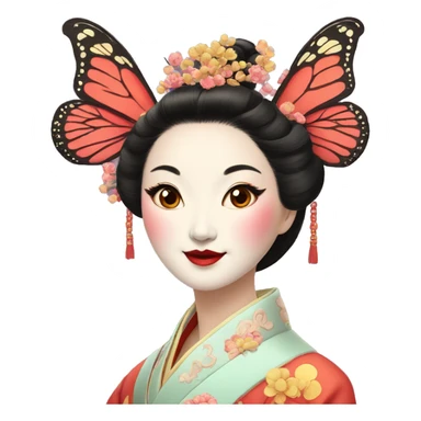 Beijing opera Mrs butterflies,butterflies sticker