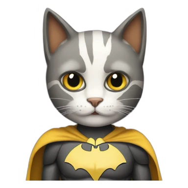 Cat wearing batman costume sticker
