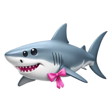 shark with pink bow sticker