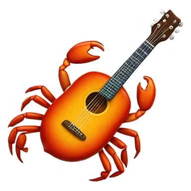 Crab with a guitar  sticker