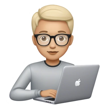 An emoji of a person with a laptop wearing glasses sticker