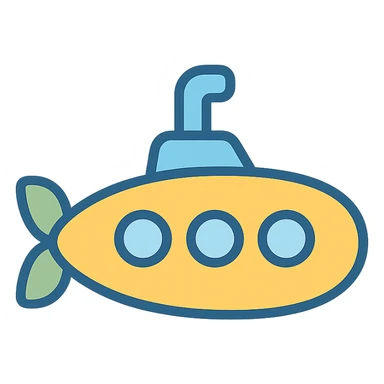 submarine colorful lineal icon sticker