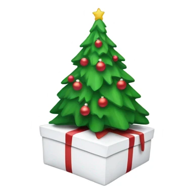 white present under a christmas tree sticker