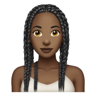 black woman with box braids sticker