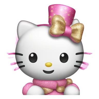 hello kitty wishes happe new year sticker