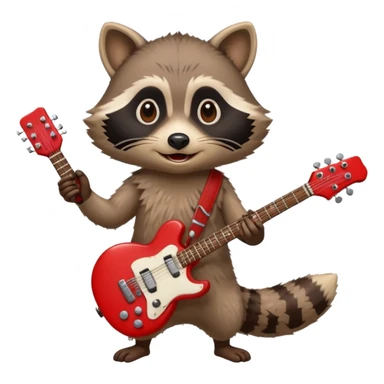 crazy Raccon with guitar sticker
