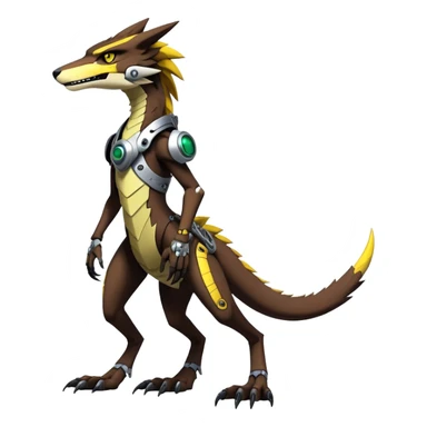 Full body Edgy Anthro Futuristic Mechanical Sergal-raptor-vernid sticker