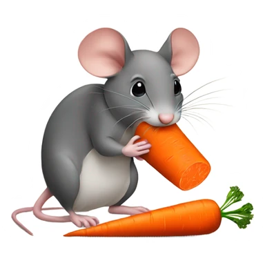 Mouse eating carrot sticker