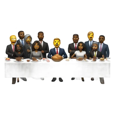 the last supper wearing suits in a modern office sticker