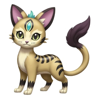 Smooth Soft Dark Pastel Meloetta-Liepard-Persian-Purrloin-Gatomon-Trico-Pokémon-Digimon-Fakémon-fusion-hybrid-creature sticker
