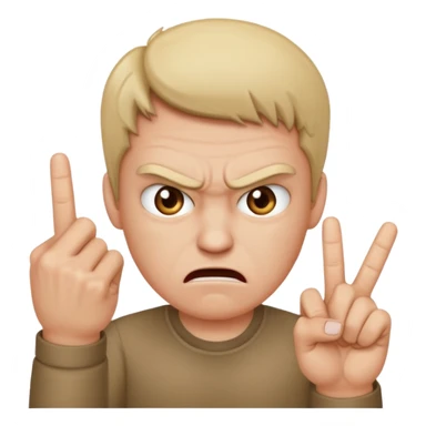 Una cara enojada y nerviosa con estas 2 manos 🖕🏻🖕🏻 sticker