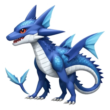 Sergal-Sharpedo-Garchomp-Nargacuga-Silvally-Vaporeon-fusion-hybrid-creature, full body sticker