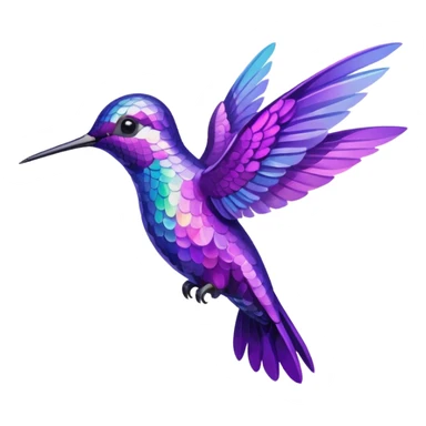 Purple hummingbird  sticker
