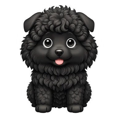 Black doodle dog sticker