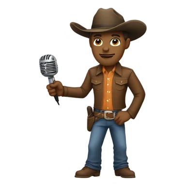 Guy with cowboy hat and microphone  sticker