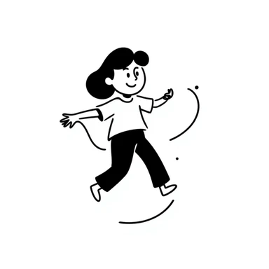 playful hand drawn sketch of a person jumping rope sticker