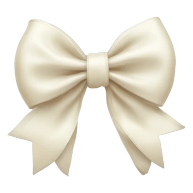 cream white bow sticker