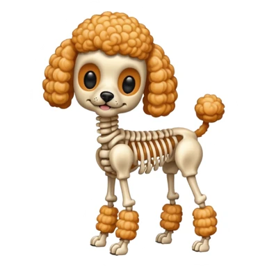 Poodle apricot skeleton sticker