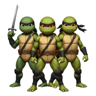 Teenage Mutant Ninja Turtles dressed in black ninja attire sticker