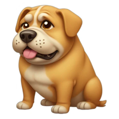 fat dog with wrinkles Happy sticker